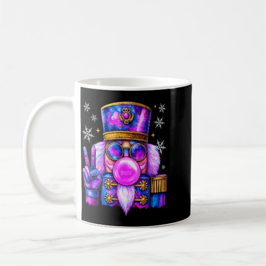 Mug Purple Nutcracker Blowing Bubble Gum Cute Christma (Gauche)
