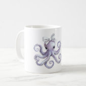 Mug Purple Octopus White Bow (Devant gauche)