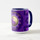 Mug Purple or rose énergie guérir Mandala (Devant droit)