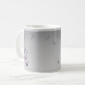 Mug Purple, Papillons Argent, Boue De Sirène Florale (Devant gauche)