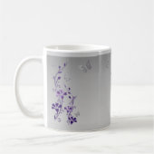 Mug Purple, Papillons Argent, Boue De Sirène Florale (Gauche)