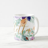 Mug Purple Pastel Flowers Aquarelle Floral Ajouter un  (Devant droit)
