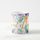 Mug Purple Pastel Flowers Aquarelle Floral Ajouter un (Centre)