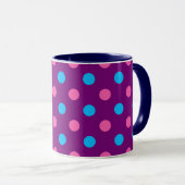 Mug Purple Pink Blue Polka Dot Pattern (Devant droit)