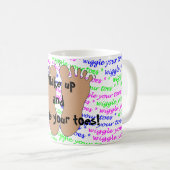 Mug Purple Pink Green Script Laver vos orteils sur bla (Devant droit)