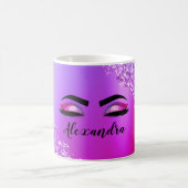 Mug Purple Pink Monogram Glitter Eyelashes (Centre)