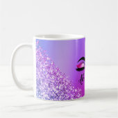 Mug Purple Pink Monogram Glitter Eyelashes (Gauche)