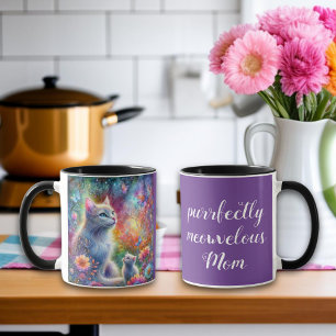 Mug Purple Purple Parfaitement Meowvelous Maman Chat F