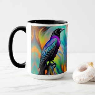 Mug Purple Raven, arrière - plan des aurores boréales