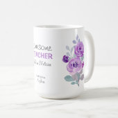 Mug Purple Rose Awesome Enseignant Cadeau Meilleur Ens (Devant droit)