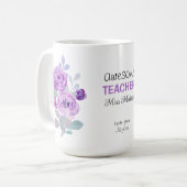 Mug Purple Rose Awesome Enseignant Cadeau Meilleur Ens (Devant gauche)
