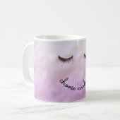 Mug Purple rose Ombre noir cils doux (Devant gauche)