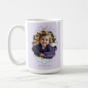 Mug Purple Simple Bow Photo Joyeux Noël
