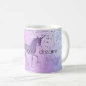 Mug Purple Stars Confetti Aquarelle Unicorne (Devant droit)