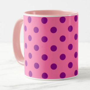 Mug Purple sur Pois rose Design Motif