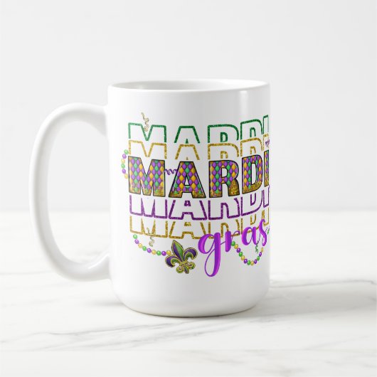 MUG PURPLE VERT OR PARTIES SCINTILLANT REGARDER MARDI  (Gauche)