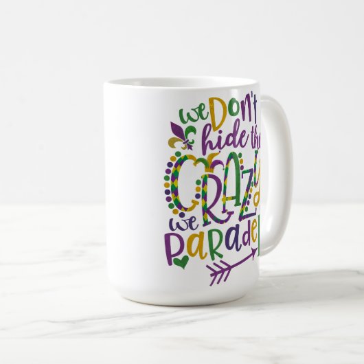 MUG PURPLE VERT OR PARTIES SCINTILLANT REGARDER MARDI  (Devant droit)