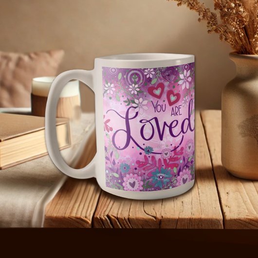 Mug Purple Vous Êtes Aimé Valentine Floral Inspirivity