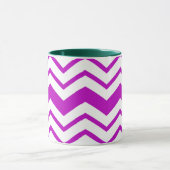 Mug Purple White Chevron Zigzag Pattern Design  (Centre)