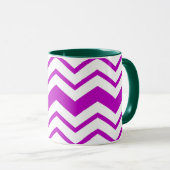 Mug Purple White Chevron Zigzag Pattern Design  (Devant droit)