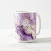 Mug Purple White Gold Abstract (Devant droit)