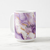 Mug Purple White Gold Abstract (Devant gauche)