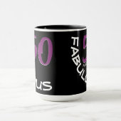 Mug Purple & White Typografy 50 et Fabulous Birthday (Centre)