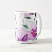 Mug Purple Wildflowers Watercolor Monogram (Devant droit)