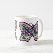 Mug Purple Word Art Purple Papillon Ailes Coffee Cup (Devant droit)