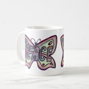 Mug Purple Word Art Purple Papillon Ailes Coffee Cup