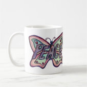 Mug Purple Word Art Purple Papillon Ailes Coffee Cup (Gauche)