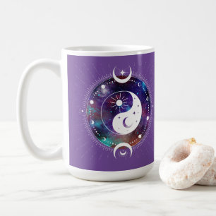 Mug Purple Yin Yang Galaxy et Crescent Moon Mystique