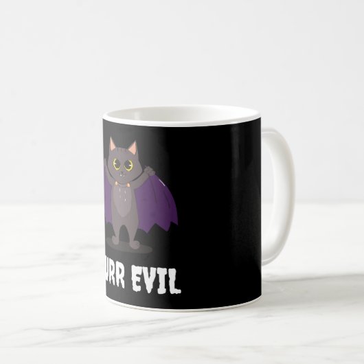 Mug Purr Evil Funny Halloween Chat Vampire Chat Chat C (Devant droit)