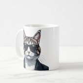 Mug Purr-parfaitement Cool : Chat avec des nuances (Devant gauche)