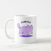 Mug Purr-ple Funny Fat Kitty Chat Pun (Gauche)