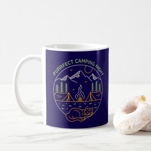 Mug Purrfect Camping Night (Avec donut)