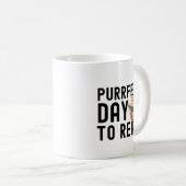 Mug Purrfect Day To Read Funny Bookworm Cat Cote (Devant droit)