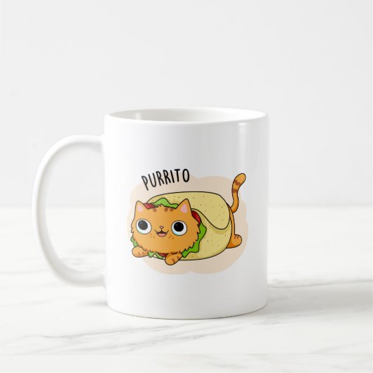 Mug Purrito Drôle Chat Burrito Pun (Gauche)