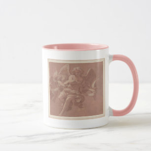 Mug Putto et ange tenant une banderole