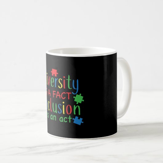Mug Puzzle de la diversité de l'autisme Imprimer (Devant droit)