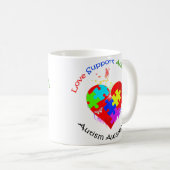 Mug Puzzle de l'autisme sur le coeur (Devant droit)