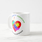 Mug Puzzle de l'autisme sur le coeur (Devant gauche)