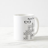 Mug Puzzle de mots croisés personnalisés noir et blanc (Devant droit)
