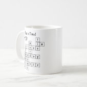 Mug Puzzle de mots croisés personnalisés noir et blanc (Devant gauche)