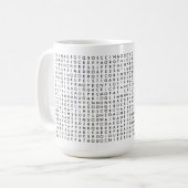 Mug puzzle de recherche de mot de café (Devant gauche)