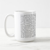 Mug puzzle de recherche de mot de café (Gauche)