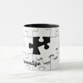 Mug Puzzle pièces amusant whimsical noir et blanc (Centre)