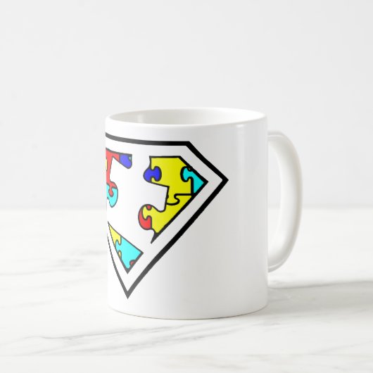Mug Puzzle Super Power Sensibilisation sur l'autisme (Devant droit)