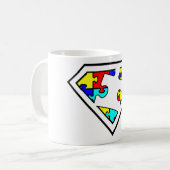 Mug Puzzle Super Power Sensibilisation sur l'autisme (Devant gauche)