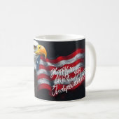 Mug Pygargue à tête blanche avec drapeau américain Art (Devant droit)